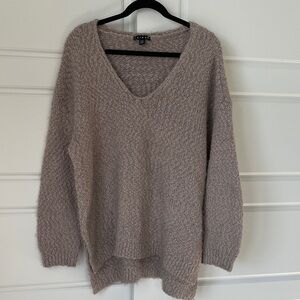 Tribal Tan (Pebble) V-Neck Sweater Oversized Cozy Knit Size XL